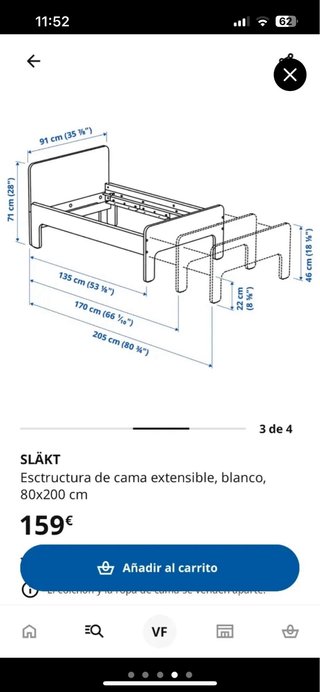 Cama extensible infantil IKEA