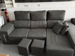 Sofá modular gris tela
