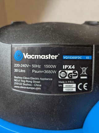 Aspirador Vacmaster VQ1530SFDC 30L