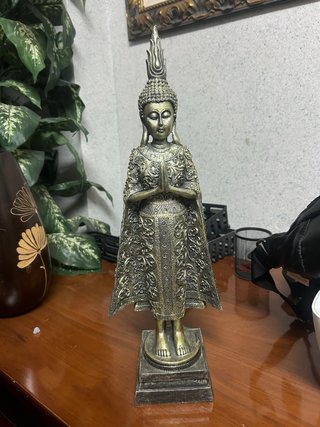 Figura Buda de pie dorado 40 cm aprox