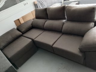 Sofá modular marrón tela