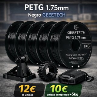 Filamento PETG GEEETECH Negro 1.75mm