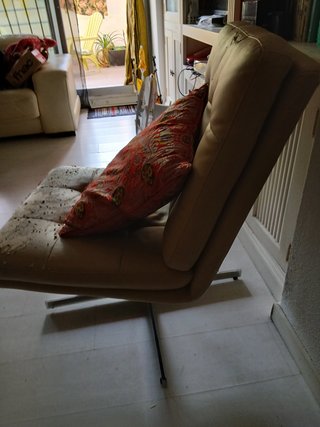 Sillón Barcelona Piel Sintética Beige (RESTAURAR)