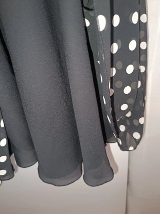 Vestido Cortefiel lunares negro y blanco