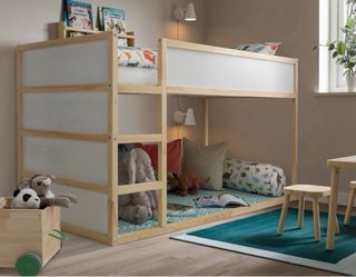 Cama Kura infantil reversible madera + colchon