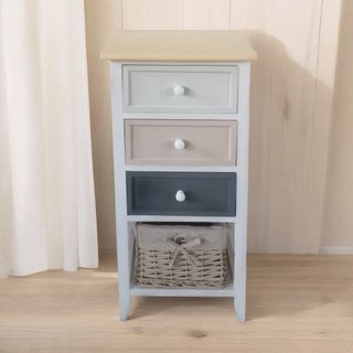 Mobiletto Bagno 3 Cassetti 35x28x73cm in Legno