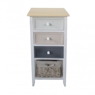 Mobiletto Bagno 3 Cassetti 35x28x73cm in Legno