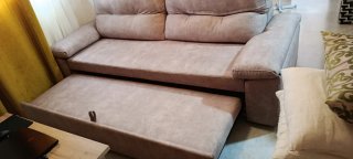Sofá Cama Beige Tela prácticamente nuevo