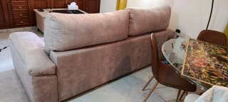 Sofá Cama Beige Tela prácticamente nuevo