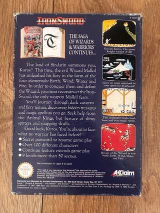 Iron Sword Wizards of Warriors II NES PAL ESP