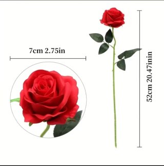 12 Flores Artificiales Rojas