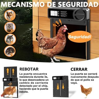 Puerta Automática Gallinero LCD Pilas