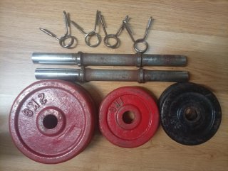 Juego de pesas y barras