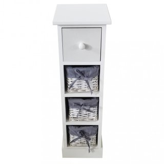 Mobiletto Bagno 3 Ripiani 1 Cassetto 21x21x70 cm