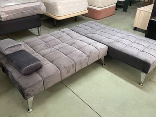 Chaiselongue gris terciopelo