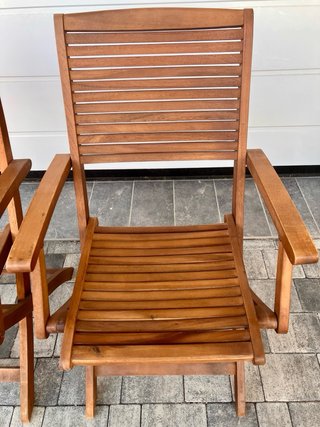 2 sedie pieghevoli in legno acacia con braccioli
