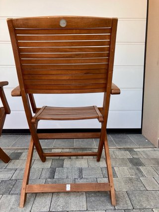 2 sedie pieghevoli in legno acacia con braccioli