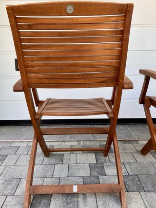 2 sedie pieghevoli in legno acacia con braccioli