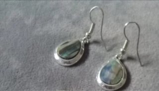 Pendientes plata y piedra natural lágrima
