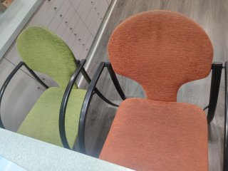 Lote 6 Sillas Óptica Tela Metal