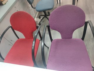 Lote 6 Sillas Óptica Tela Metal