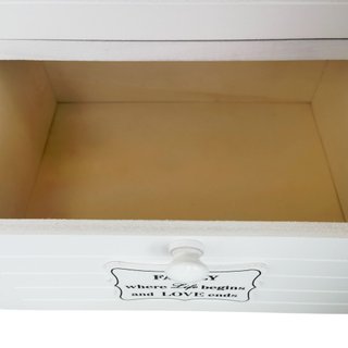 Comodino 3 Cassetti Comò Bianco 37x28x57cm Legno