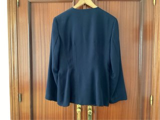 Traje de chaqueta azul mujer