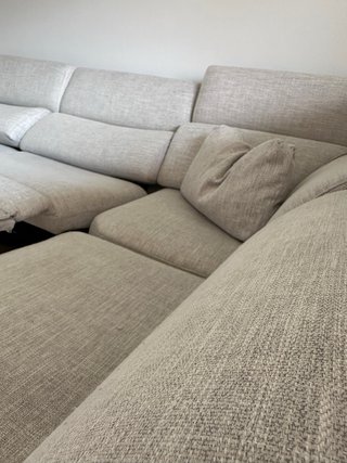 Sofá Chaiselongue Tela Beige/Gris
