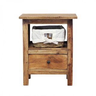 Mobiletto con Cassetto e Vano Aperto Comò in Legno