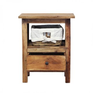 Mobiletto con Cassetto e Vano Aperto Comò in Legno