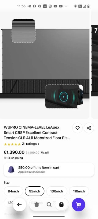 Pantalla Proyector UST LeApex Smart CLR ALR MOTOR