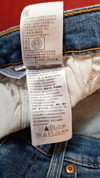 Jeans Levis 511 Blu taglia W31 L34 - IT 44