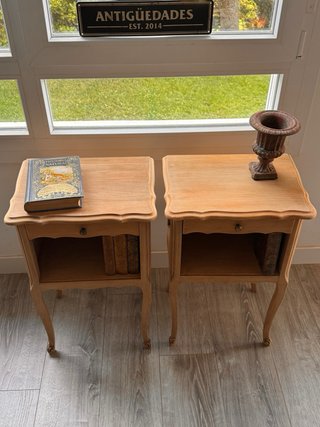 Pareja Mesitas Francesas Provenzales Madera