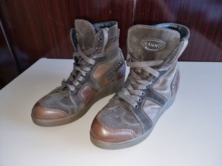 Stivaletti JEANNOT Vera Pelle Marrone/Grigio