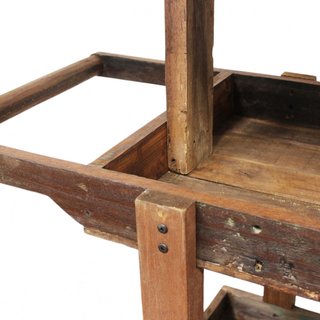 Carrello Fioriera Portapiante Rustico in Legno