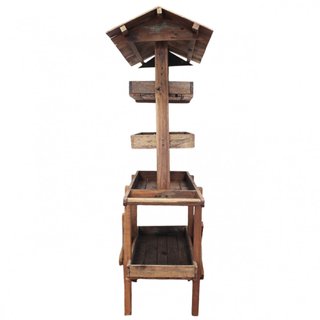Carrello Fioriera Portapiante Rustico in Legno