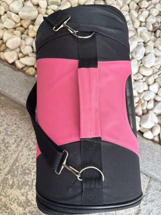 Transportín para gatos negro y rosa