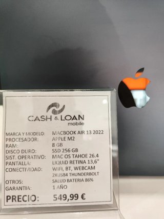 MacBook Air 13 M2 2022 SSD 256GB Gris