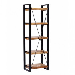 Libreria 5 Ripiani in Legno e Metallo Industrial