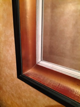 Espejo de Pared Negro y Dorado