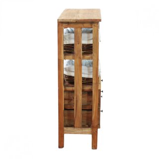 Cassettiera 4 Cassetti 4 Vani con Cesti in Legno