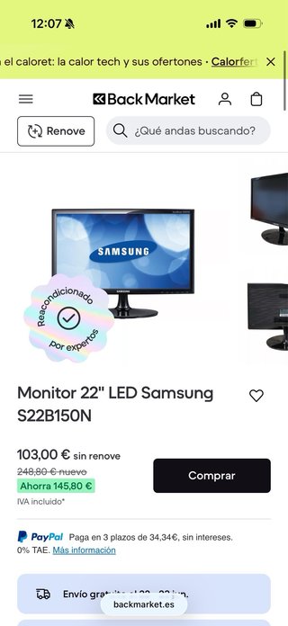 Monitor Samsung SyncMaster 22”