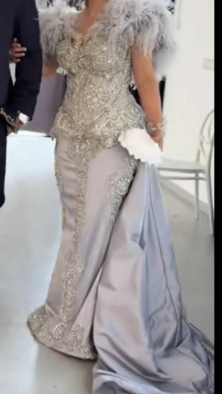 Vestido de boda gitana plata y gris talla 40/42