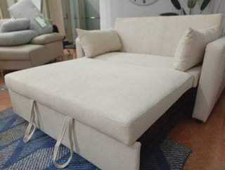 Sofá Cama Beige Tela Matrimonial