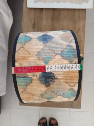 Lampada da soffitto/tavolo Tulipa in bambù multicolore