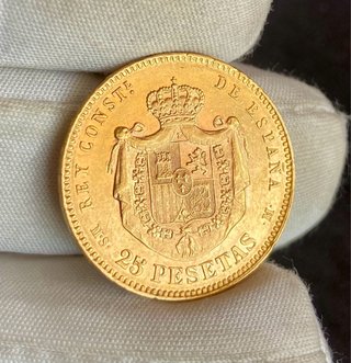 Moneda de 25 pesetas de oro  EBC