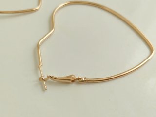 Pendientes aro corazón dorados grandes