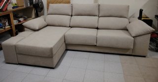 Sofá Cheslong Beige Tela