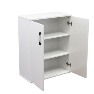 Mobiletto Multiuso 2 Ante Armadietto Bianco Legno