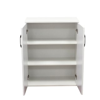 Mobiletto Multiuso 2 Ante Armadietto Bianco Legno